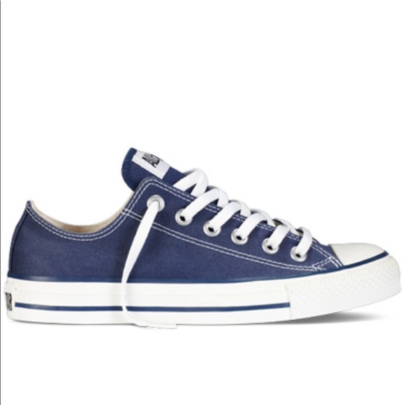 navy blue chuck taylors low top